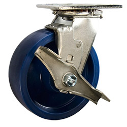 6 Inch Stainless Steel Swivel Caster - Solid Polyurethane Wheel