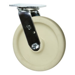 8 Inch Stainless Steel Swivel Caster - Nylon Wheel