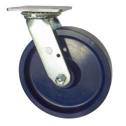 8 Inch Stainless Steel Swivel Caster - Solid Polyurethane Wheel