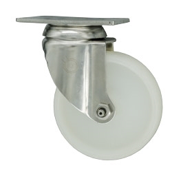 4 Inch Stainless Steel Swivel Caster with White Nylon Wheel