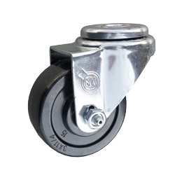 3" Stainless Steel Swivel Caster with bolt hole and hard rubber wheel