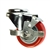 3" Stainless Steel Bolt Hole Caster with Red Polyurethane Tread and Brake