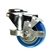 3-1/2" Stainless Steel Bolt Hole Caster with Blue Polyurethane Tread and Brake