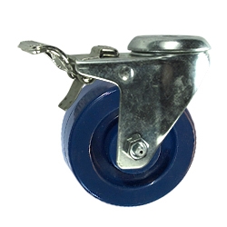 3" Stainless Steel Bolt Hole Caster with Solid Polyurethane Wheel and Total Lock Brake