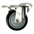 4" Stainless Steel Bolt Hole Caster with Black Polyurethane Tread and Total Lock