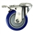 4" Stainless Steel Bolt Hole Caster with Blue Polyurethane Tread and Total Lock