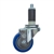 3" Expanding Stem Stainless Steel  Swivel Caster with Blue Polyurethane Tread