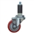 3" Expanding Stem Stainless Steel  Swivel Caster with Red Polyurethane Tread