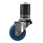 3" Expanding Stem Stainless Steel  Swivel Caster with Solid Polyurethane Tread