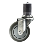 3-1/2" Stainless Steel Expanding Stem Swivel Caster with a Thermoplastic Rubber Wheel