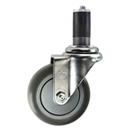 3-1/2" Stainless Steel Expanding Stem Swivel Caster with a Thermoplastic Rubber Wheel