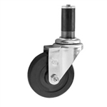 4" Stainless Steel  Expanding Stem Swivel Caster with Hard Rubber Wheel