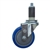 4" Expanding Stem Stainless Steel  Swivel Caster with Blue Polyurethane Tread