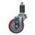 4" Expanding Stem Stainless Steel  Swivel Caster with Red Polyurethane Tread