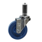 4" Expanding Stem Stainless Steel  Swivel Caster with Solid Polyurethane Tread