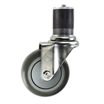 4" Stainless Steel Expanding Stem Swivel Caster with a Thermoplastic Rubber Wheel