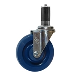 5" Expanding Stem Stainless Steel  Swivel Caster with Solid Polyurethane Tread