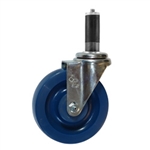 5" Expanding Stem Stainless Steel  Swivel Caster with Solid Polyurethane Tread