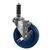 5" Expanding Stem Stainless Steel  Swivel Caster with Solid Polyurethane Tread and brake