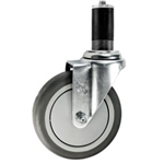 5" Stainless Steel Expanding Stem Swivel Caster with a Thermoplastic Rubber Wheel