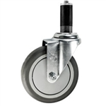 5" Stainless Steel Expanding Stem Swivel Caster with a Thermoplastic Rubber Wheel