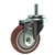 10mm Stainless Steel Threaded Stem Swivel Caster with a Maroon Polyurethane Tread Wheel