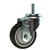 12mm Stainless Steel Threaded Stem Swivel Caster with a Black Polyurethane Tread Wheel