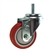 12mm Stainless Steel Threaded Stem Swivel Caster with a Red Polyurethane Tread Wheel