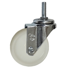 4 Inch Stainless Steel Threaded Stem Swivel Caster with Nylon Wheel