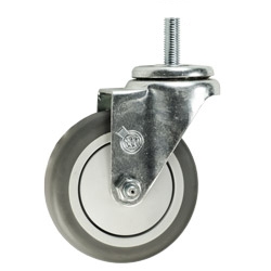 4" Stainless Steel Threaded Stem Swivel Caster with Thermoplastic Rubber Wheel