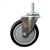 5" Stainless Steel Threaded Stem Swivel Caster with Black Polyurethane Tread