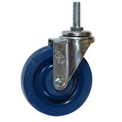 5" Stainless Steel Threaded Stem Swivel Caster with Solid Polyurethane Wheel
