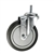5" Stainless Steel Threaded Stem Swivel Caster with Thermoplastic Rubber Wheel