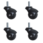 Spherical threaded stem ball casters with flat black finish