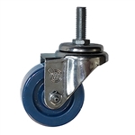 3" Threaded Metric Stem Swivel Caster with Solid Polyurethane Wheel