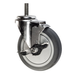 5" Swivel Caster with Thermoplastic Rubber Tread and Brake