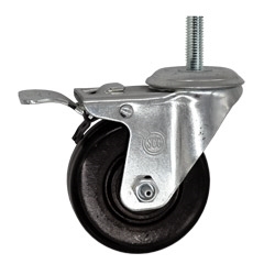 3-1/2" Swivel Caster with Phenolic Wheel and Total Lock Brake