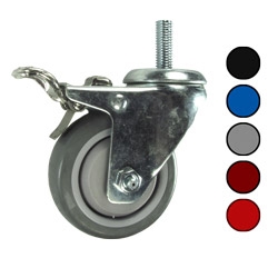 3-1/2" Swivel Caster with Polyurethane Tread and Total Lock Brake