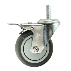 4" Swivel Caster with Thermoplastic Rubber Tread and Total Lock Brake