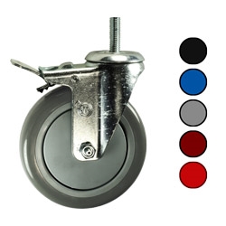 5" Swivel Caster with Polyurethane Tread and Total Lock Brake