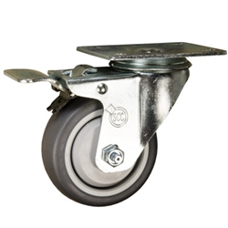 3" Swivel Caster with Thermoplastic Rubber Tread and Total Lock Brake