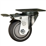 3-1/2" Swivel Caster with Thermoplastic Rubbber Tread and Total Lock Brake