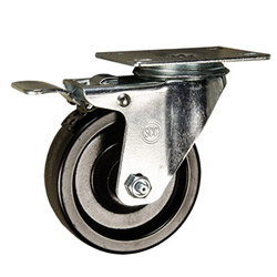 4" Swivel Caster with Phenolic Wheel and Total Lock Brake