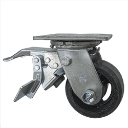 4 Inch Total Lock Swivel Caster with Rubber Tread Wheel