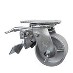 4 Inch Total Lock Swivel Caster with Semi Steel Wheel and Ball Bearings