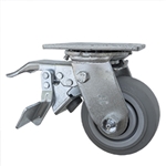 4" Swivel Caster with Total Lock and Thermoplastic Rubber Tread Wheel with Ball Bearings