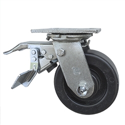 5 Inch Total Lock Swivel Caster with Polyolefin Wheel and Ball Bearings