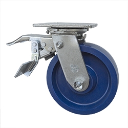 6 Inch Swivel Caster - Solid Polyurethane Wheel with Total Lock