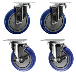5" caster set with polyurethane wheels