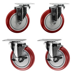 5" caster set with polyurethane wheels